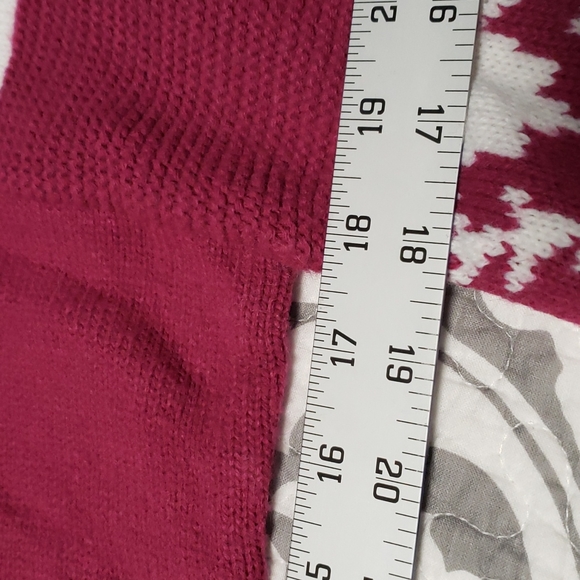 Vtg 90s Fashion Formulas Knit Purple Plum White Sweater Stripe, Leaf Design, Sm - Picture 11 of 14